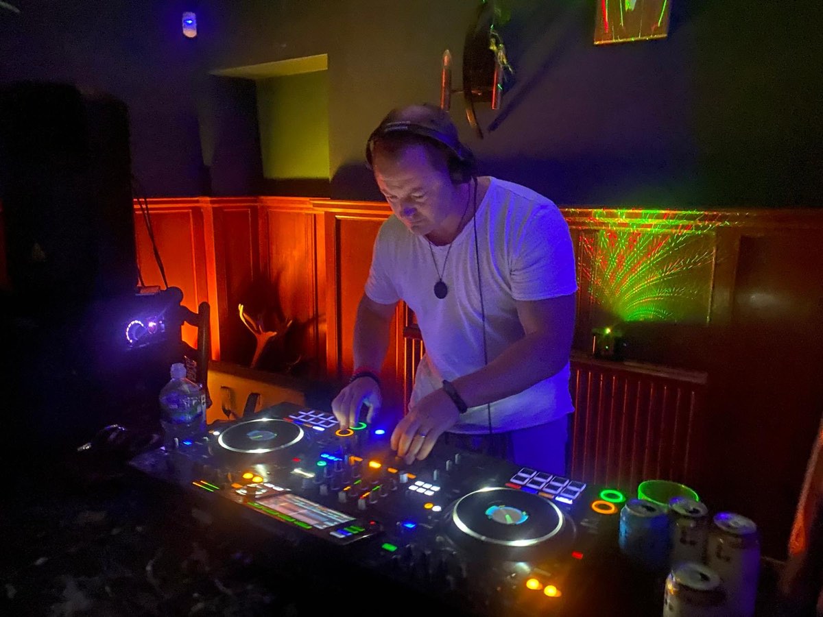 A resident DJ in the rave room